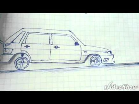 Рисунок ВАЗ 2114 по клеткам