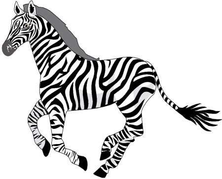 Зебра в клеточку раскраска