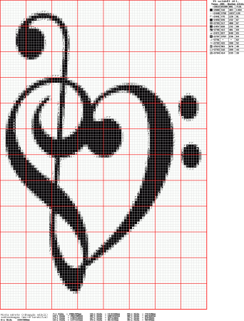 Вышивка крестом скрипичный ключ схемы