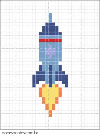 Рисование по клеткам ракета