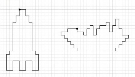 Ракета графический диктант для дошкольников
