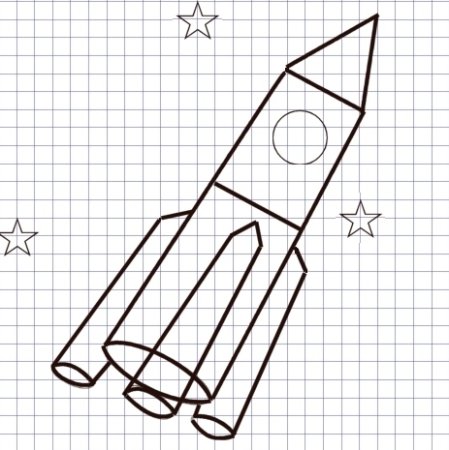 Рисунок по клеточкам ракета