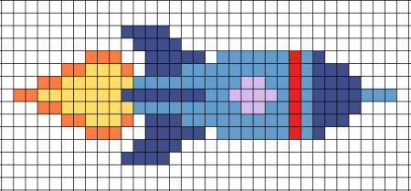 Ракета по клеточкам в тетради