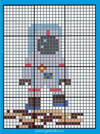 Ракета крестиком вышивка