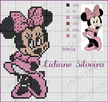 Минни Маус вышивка крестом схемы