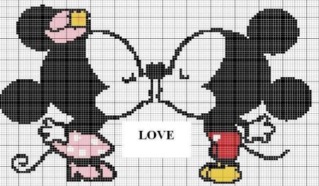 Микки Маус по клеточкам