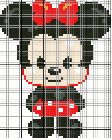 Минни Маус по клеточкам