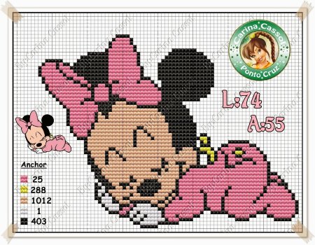 Минни Маус вышивка крестом схемы