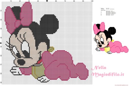 Минни Маус по клеткам легкая