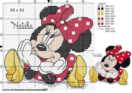 Вышивка по клеточкам микимауса