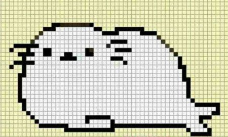 Тюлень по клеточкам