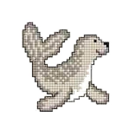 Вышивка крестом морской котик