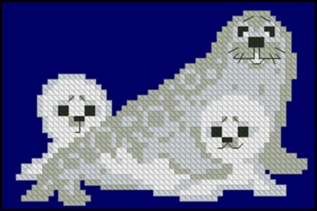 Вышивка крестиком тюлень