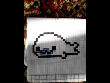 Морской котик по клеточкам