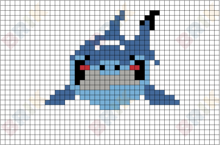 Акула пиксель арт