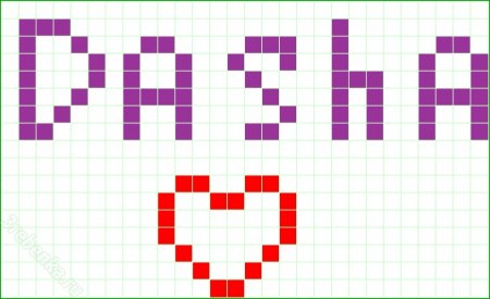 Рисунки по клеточкам имена девочек