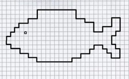 Рисование по клеточкам рыбка для детей