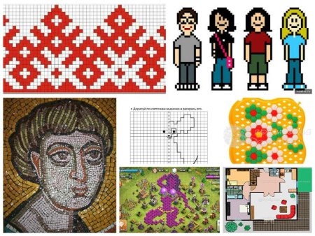 Рисование по клеточкам фрукты