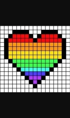 Сердечко по клеточкам маленькое