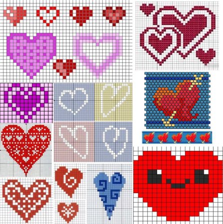 Вышивка крестом сердечки