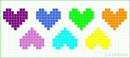 Рисунки по клеточкам флаги в сердечке