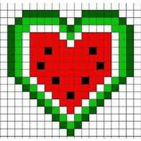 Рисунки по клеточкам сердце со стрелой