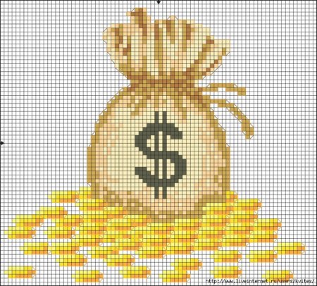 Вышивка мешок денег