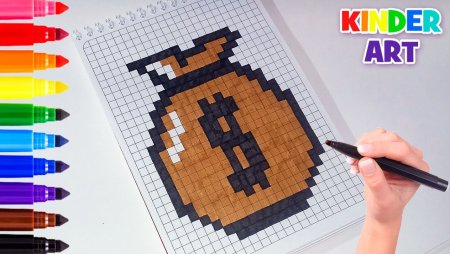 Рисунки по клеточкам деньги