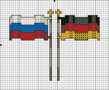 Вышивка крестом флаги
