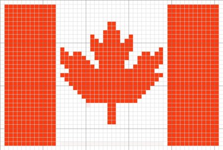 Кленовый лист по клеткам