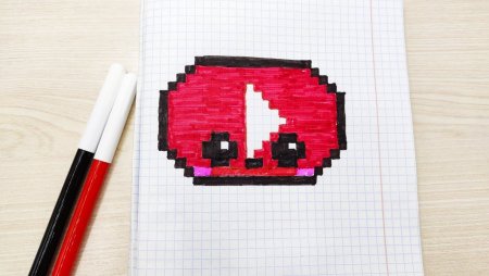 Кнопка ютуба в клеточку