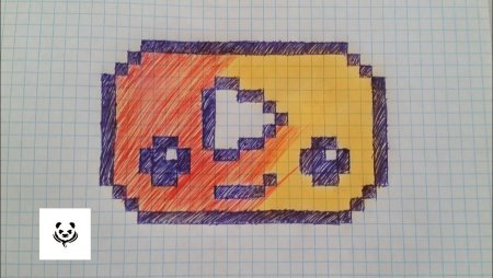 Кнопка ютуба по клеточкам