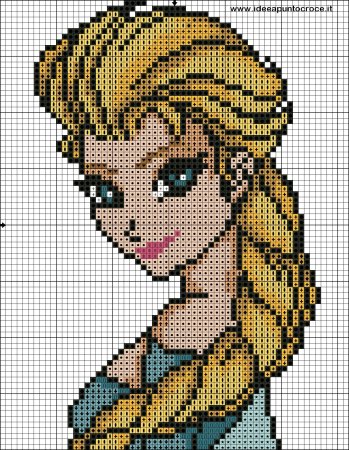 Рисование по клеточкам принцессы