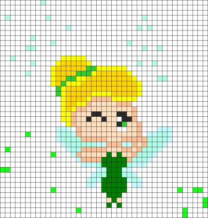 Рисунки по клеточкам девушки