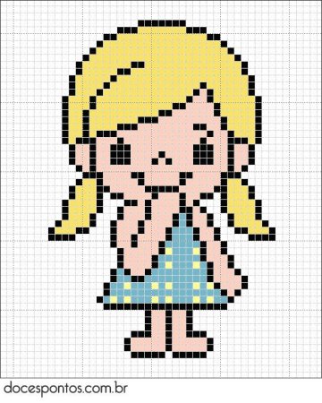 Пиксельные персы Геншин по клеточкам