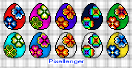 Пасхальное яйцо по клеточкам