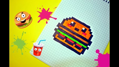 Рисунки по клеточкам бургер