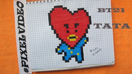 БТС по клеточкам в тетради