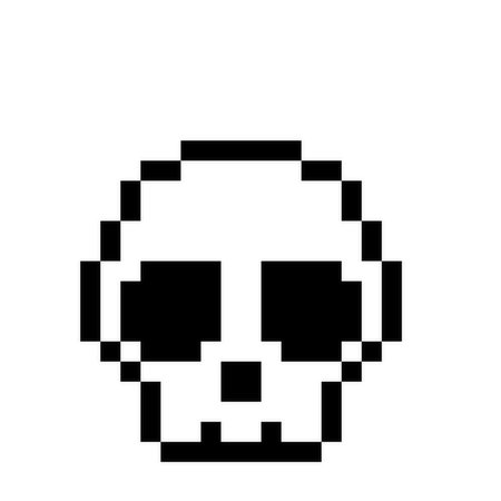 Пиксельная голова скелета