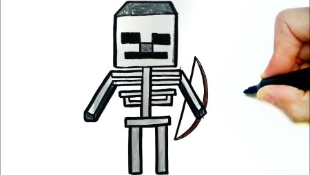 Скелет из МАЙНКРАФТА рисунок