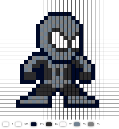 Паук по клеточкам в тетради