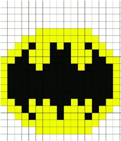 Знак Бэтмена по клеточкам