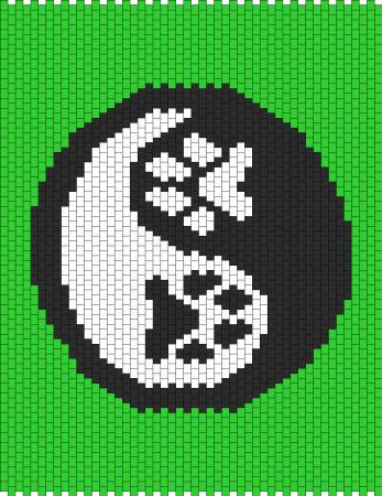 Рисунки по клеточкам в тетради Инь Янь