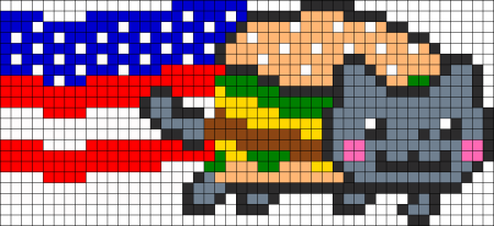 Нян Кэт по клеточкам