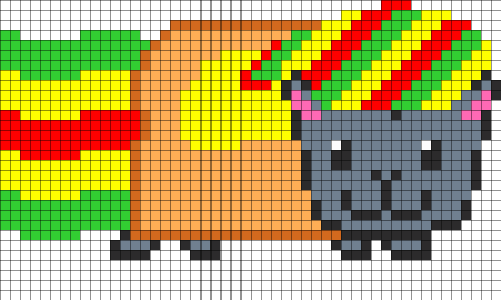 Nyan Cat по клеточкам