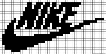 Рисунки по клеточкам в тетради найк