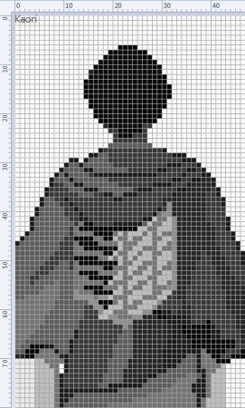 Вышивка крестиком Леви атака титанов