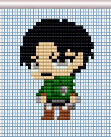 Вышивка крестиком аниме атака титанов Леви