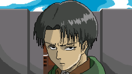 Атака титанов пиксель арт Леви