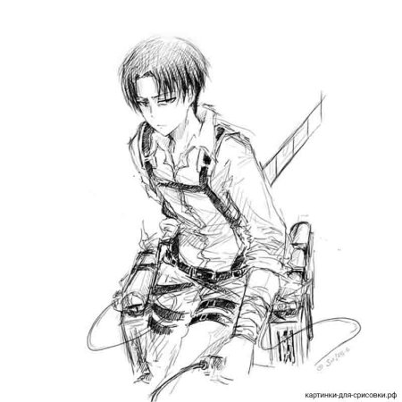 Вышивка крестиком аниме атака титанов Леви